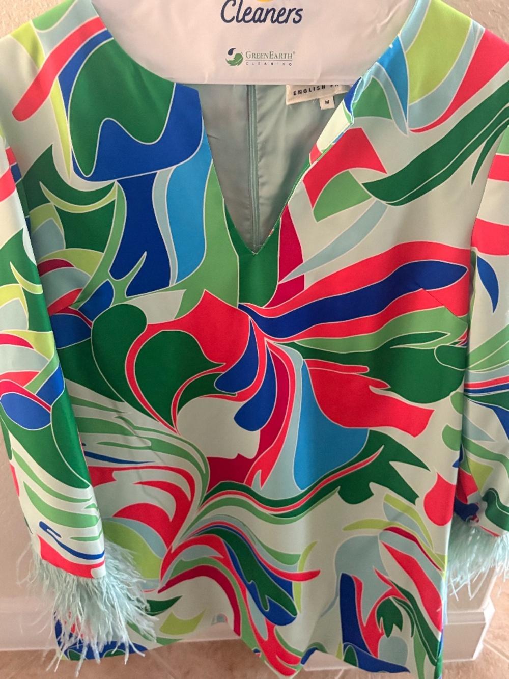 English Factory Feather-cuff Mini Dress - Picture 2 of 2